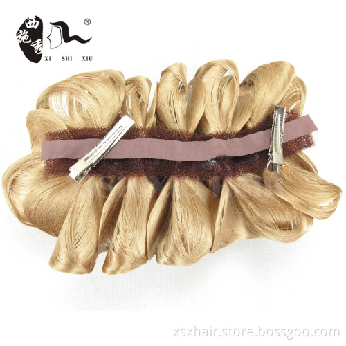 best quality and price flower curly hair bun extension hair dome hair chignon
